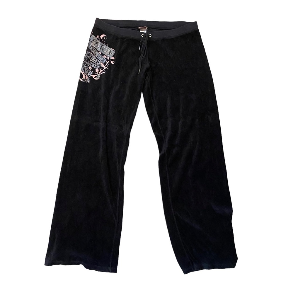 X Large Black & Pink Juicy Coture Velour Jogger Pants